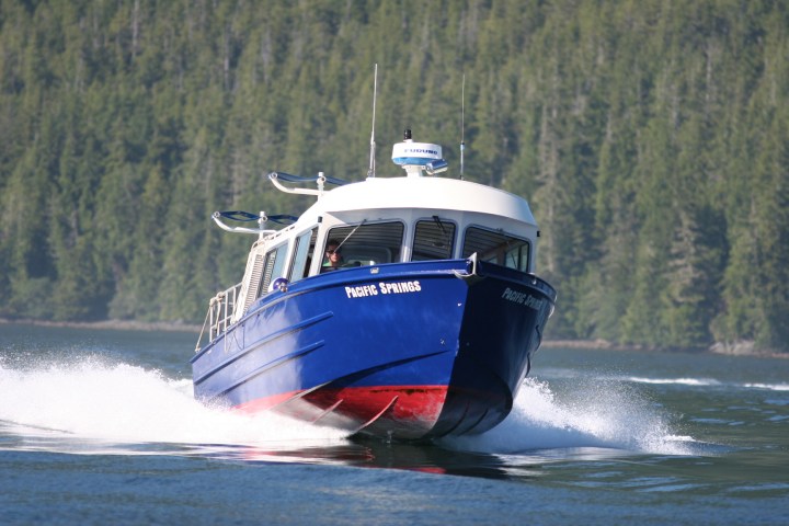 boat driving on the ocean